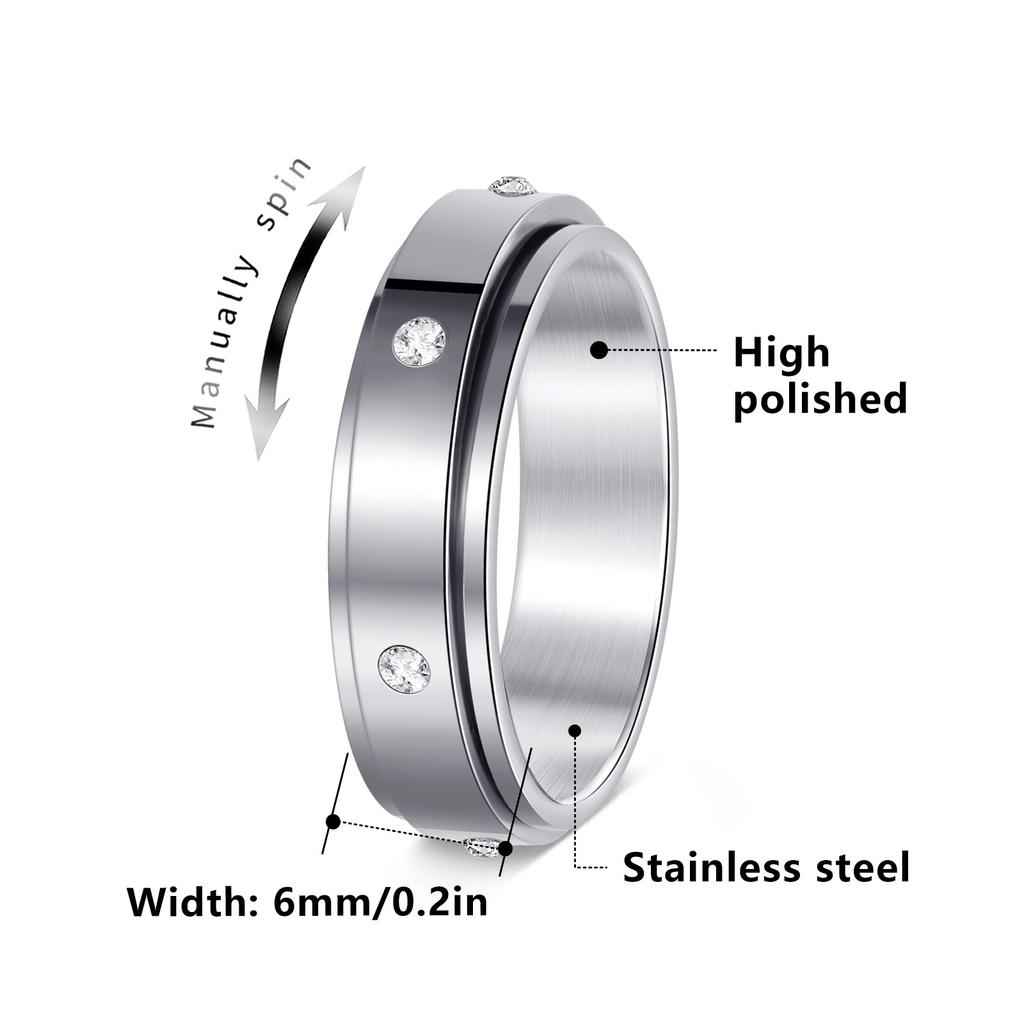 Rotating Decompression Luxury Ring, Exquisite and Trendy Micro-encrusted High-end Ring