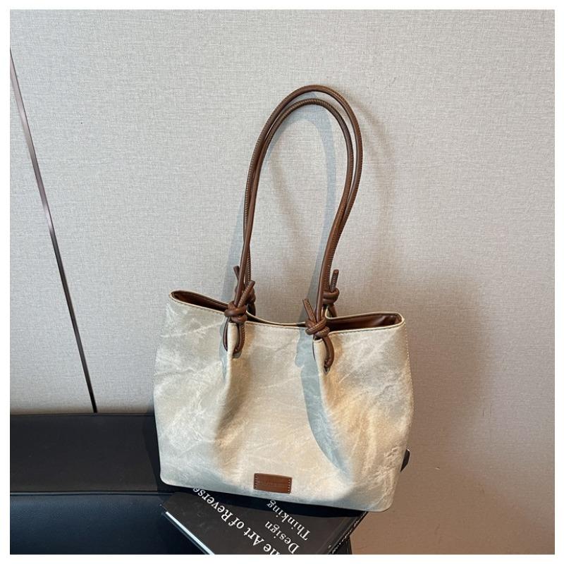 Large-capacity bag women's summer versatile new simple pleated shoulder bag casual commuter tote bag