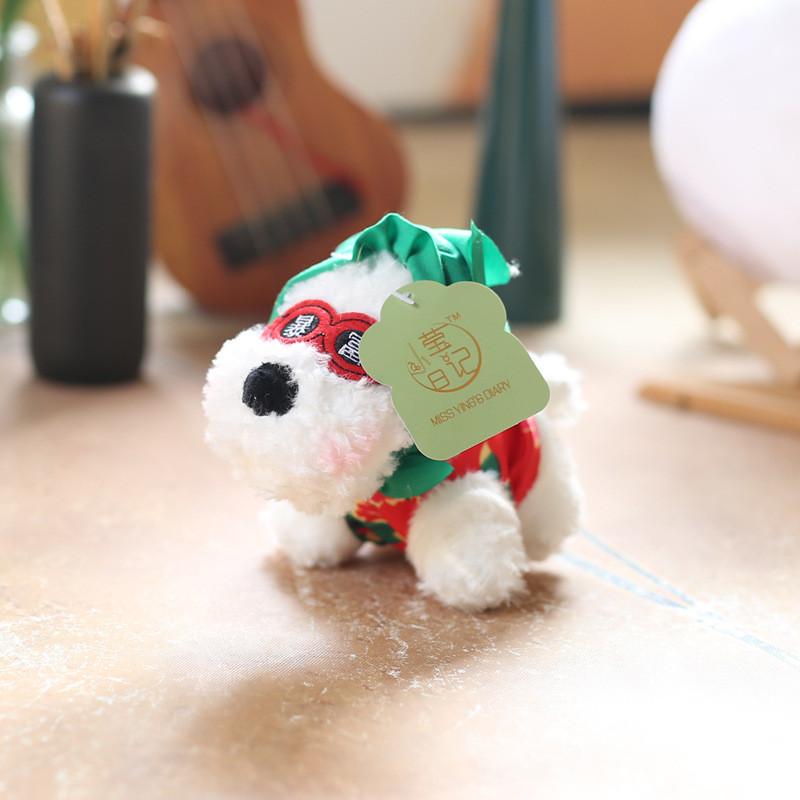 Cute West Highland Terrier Plush Keychain With Soft Short Pile For Bag Decoration And Gift