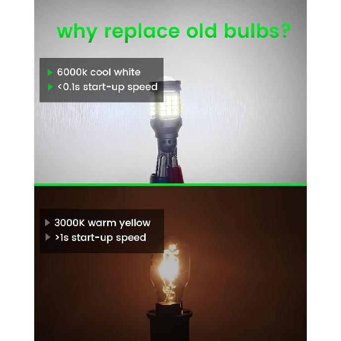 LED Reverse Light Bulbs for 2000-2024 Toyota Camry Backup Light 2PCS | Plug and Play, 6000K White