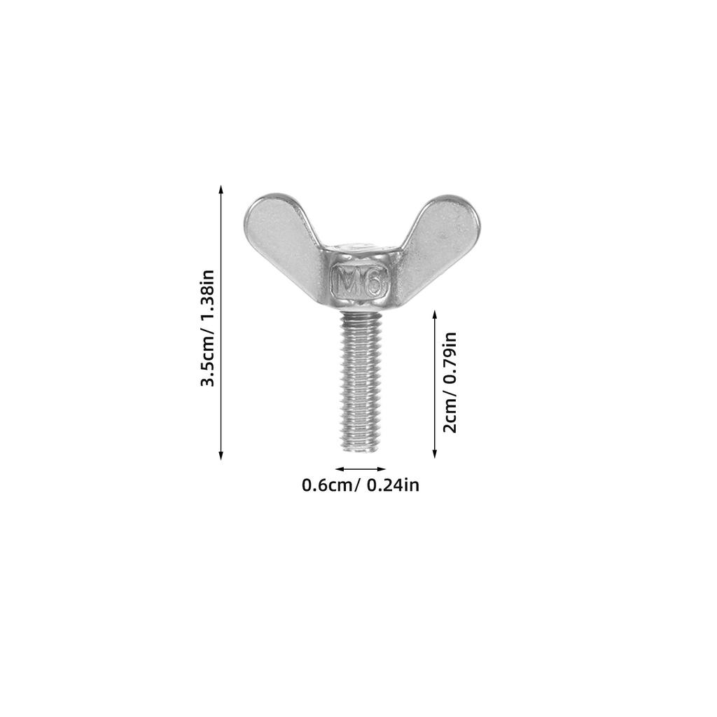 4pcs Stainless Steel Butterfly Bolts Flagpole Fixing Nuts Hand Twist Screws No Tools Needed Easy Installation For Machinery