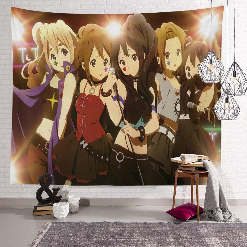 Kawaii Anime Cat Ear Girls Tapestry Wall Hanging Cartoon Maid Uniform Cute Manga Aesthetic Wall Art Bedroom Dorm Decor