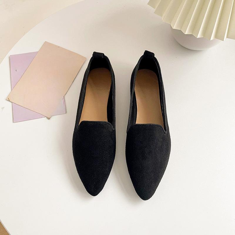 

Модные Дышащие Эластичные Балетки-Лодочки Женские Мягкая Подошва Заостренный Носок 35 чёрный