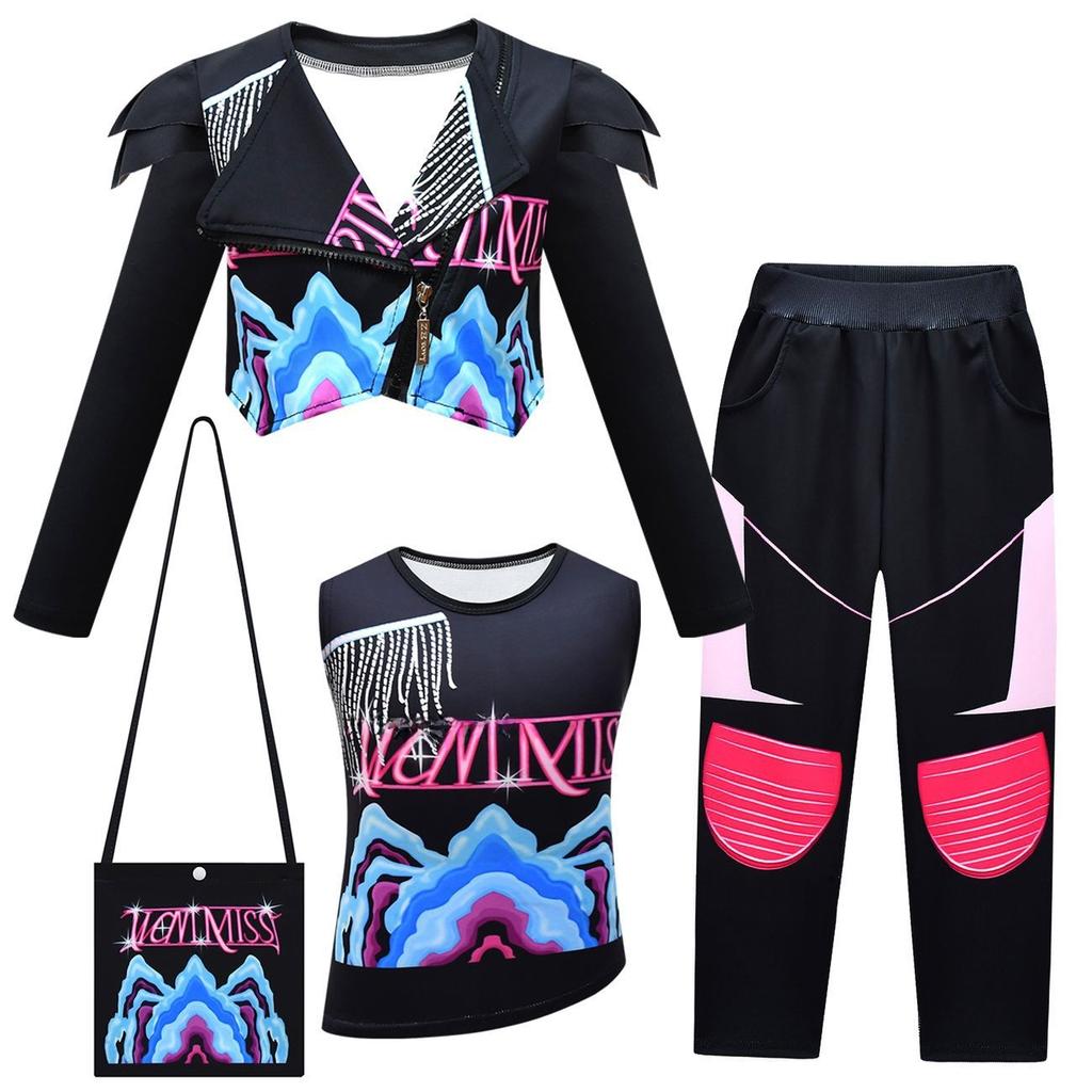 K Rumi Zoey Mila Cosplay Performance Costume Set Children's Dance Outfit Soft Polyester Long Sve V-Ne Jaet And Pants