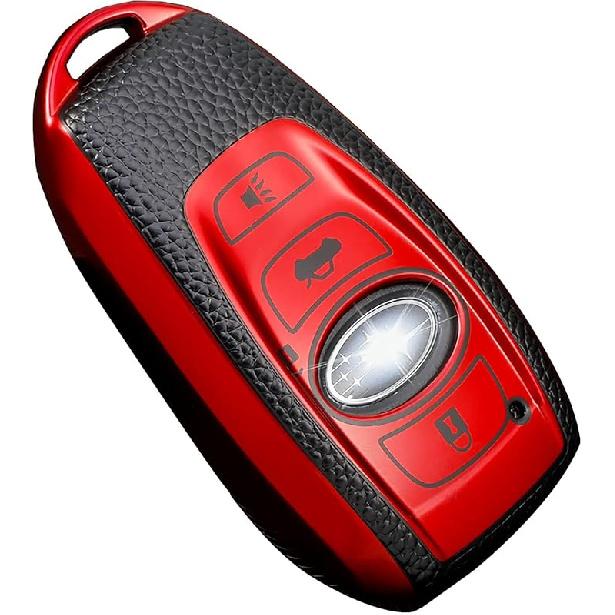 for Subaru Key Fob Cover with Keychain, for Forester Outback BRZ Legacy CrossTrek Premium Soft TPU 360 Degree Protection Key Case Remote Key Holder