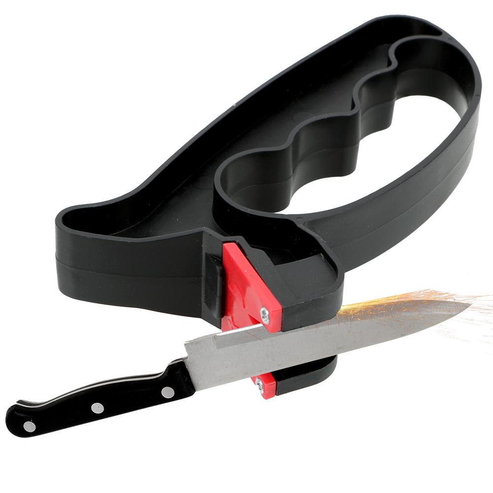 2 In 1 Knife Sharpener Convenient Handheld Scissor Blade Sharpening Grindstone Kitchen Tools