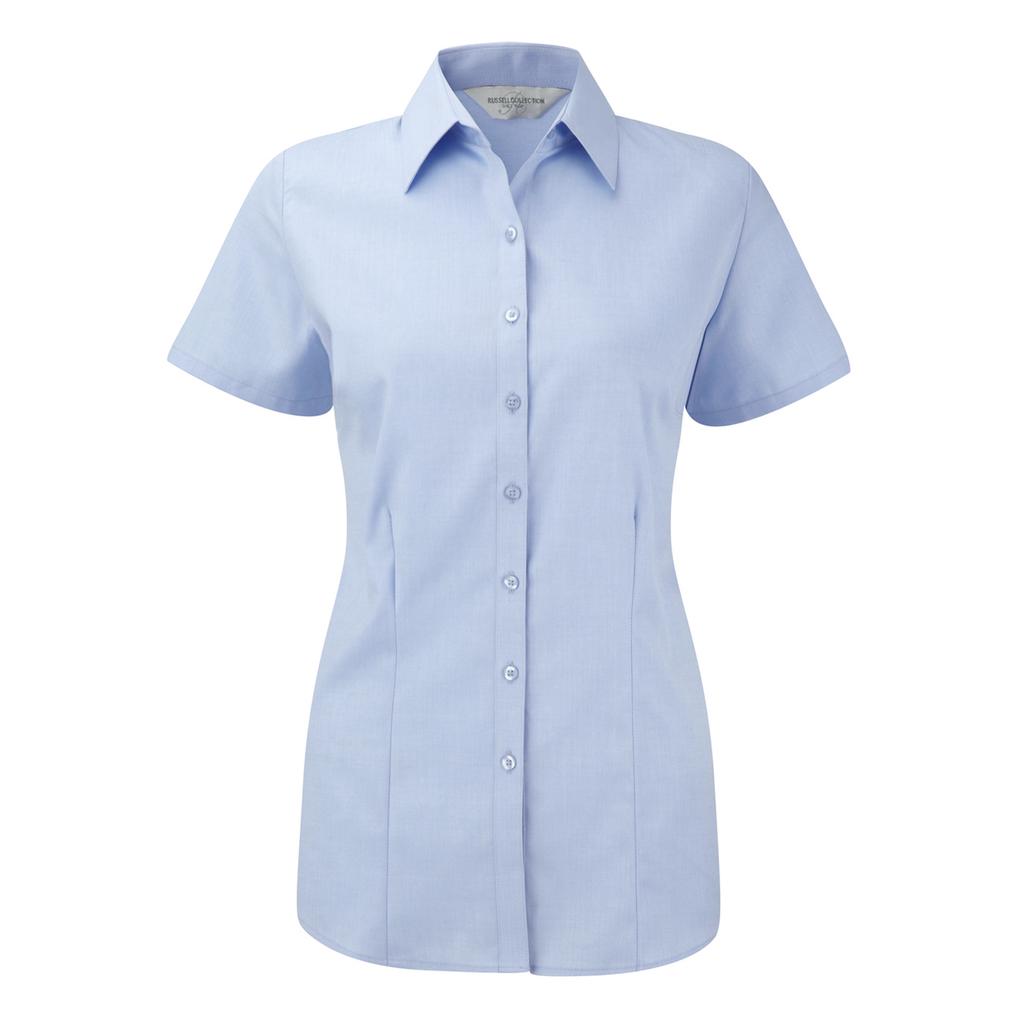 Russell Womens/ladies Herringbone Short Sleeve Work Shirt