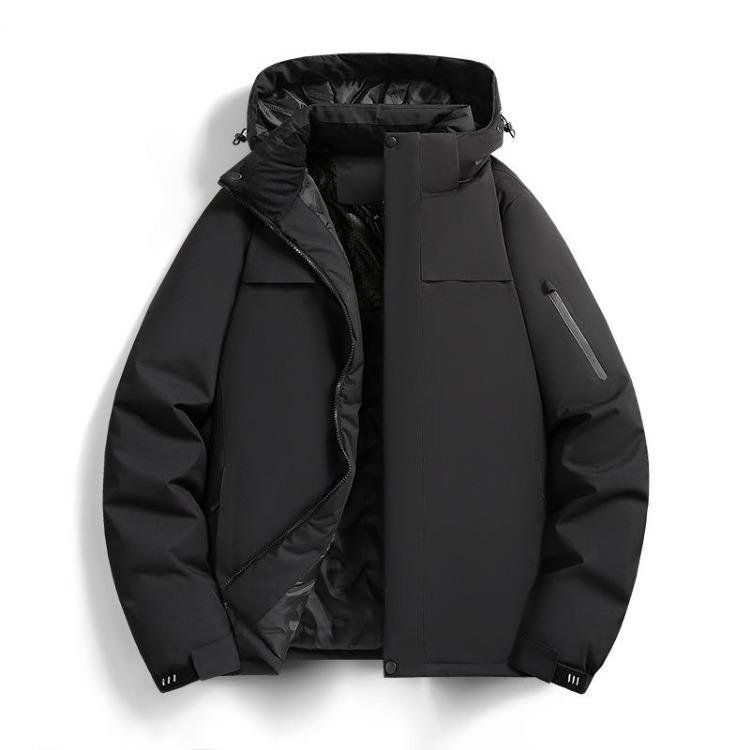 Graphene Thermal Winter Assault Suit Cotton Jacket Detachable Hat Thick Warm Insulation Outfit XL чёрный