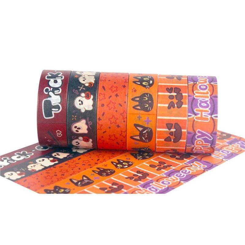 11Pcs Halloween Paper Tape DIY Diary Album Journal Scrapbooking Decoration Halloween Decorative Stickers DIY Handbook Material