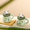Mug Ceramic Cup Creative Cartoon Water Cup Office Coffee Cup Souvenir Panda with Lid Straw Cup