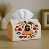 1pc Party Tissue Box,Mexican Folk Guitar,Multifunctional Tissue Holder,Rose Red Fan Floral,Outdoor Party Supplies, Everyday Desktop Tissue Storage Box