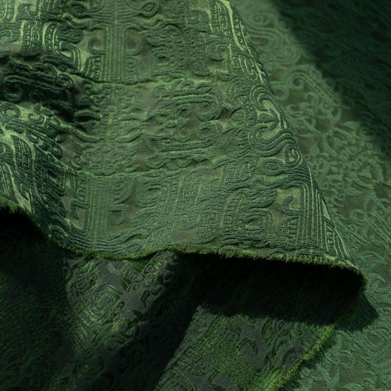 Spring Autumn Jacquard National Style Fabric, Jacquard Oil Silk New Chinese Style Top, Vest Wide Leg Pants Clothing Fabric