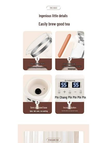 Zhigao Smart Temperature-Controlled Tea Maker & Electric Kettle for Home and Office