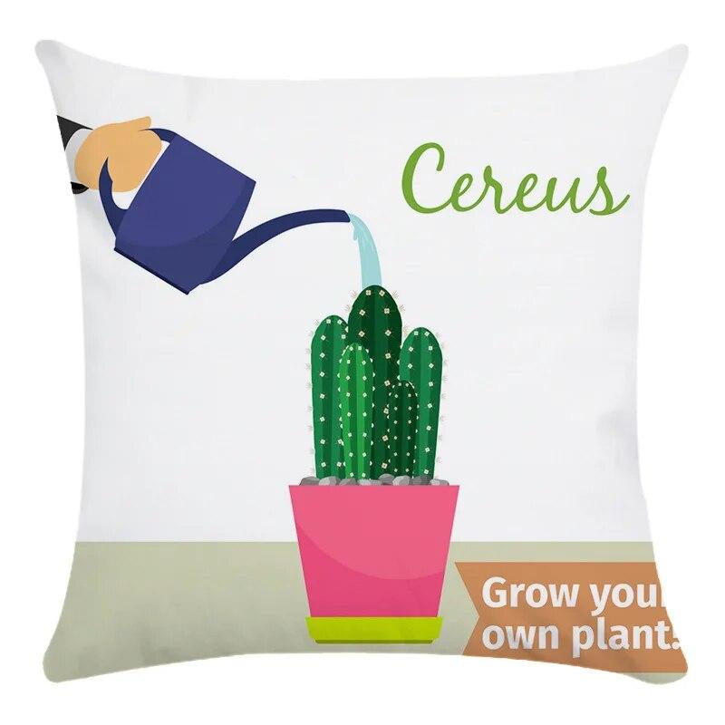 

Летняя наволочка с кактусом, зеленое растение, диван, мягкий квадратный диван для спальни, гостиной, дома 40x40cm