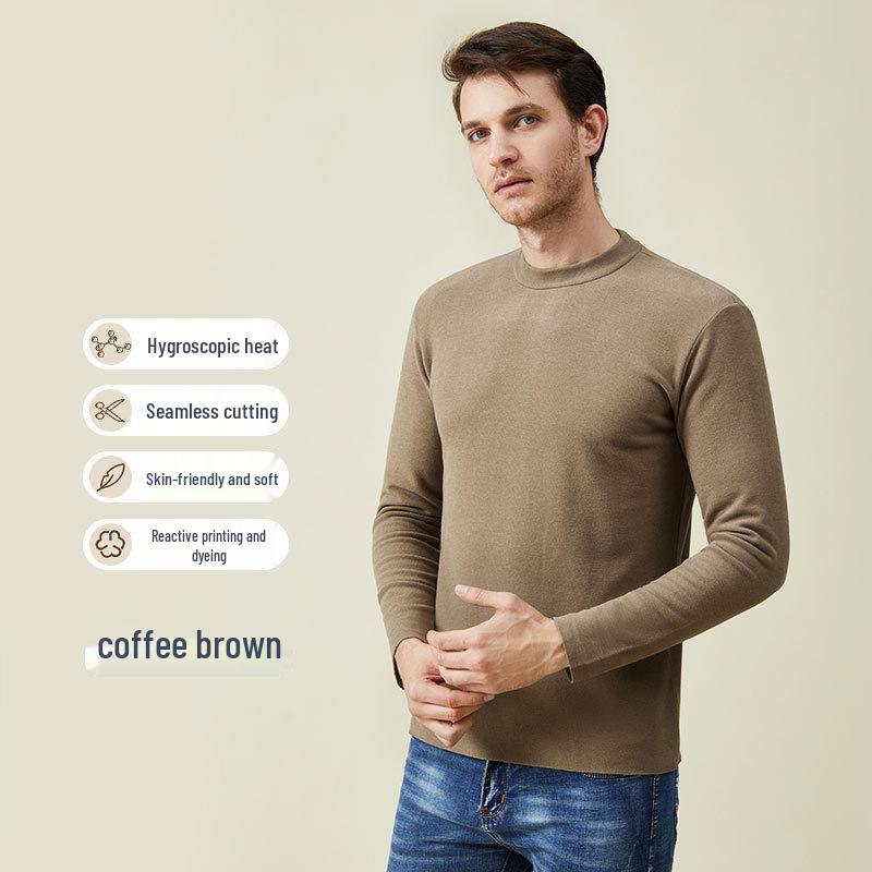 

Мужской термобазовый слой из красного бархата с полувысоким воротом для осени XXXL (recommended for 175-200 jin)