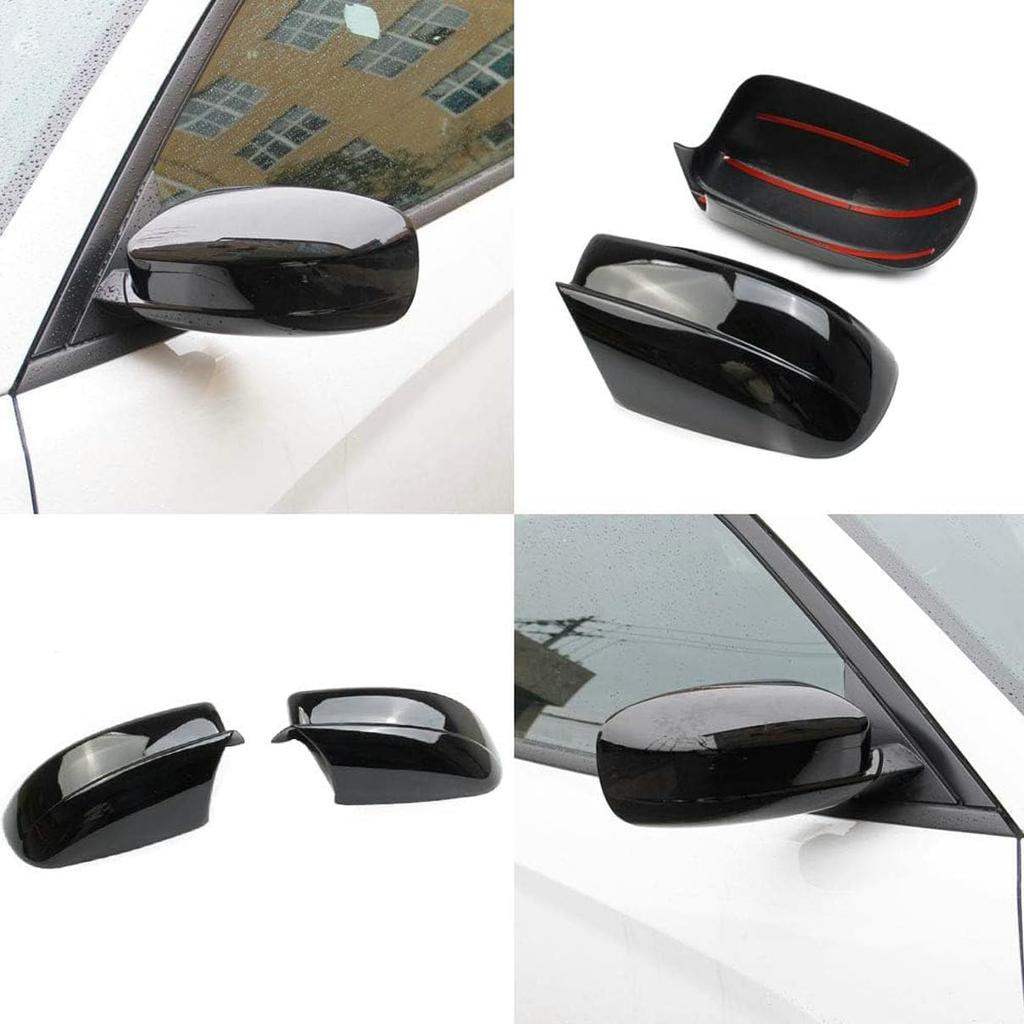 1Pair Door Side Mirror Covers Caps Fit for 2011-2014 Chrysler 200 for 2011-2018 Chrysler 300 Glossy Black Mirror Cap Covers (Not Replacement)