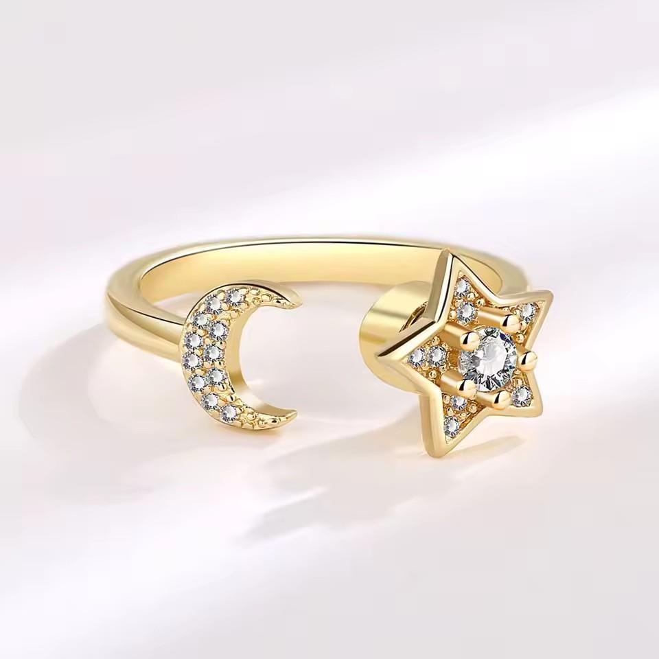 925 Sterling Silver Sunflower Diamond Zircon Rotatable Ring For Women Gift Relieve Stress Ring Jewelry