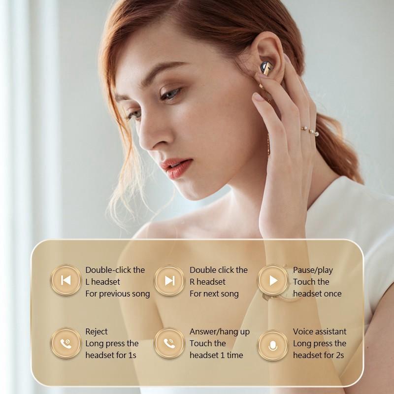 Wireless Long Battery Life Earbuds Simulated Log Bluetooth 5.3 Headset Touch Control Support Emergency Phone Charging