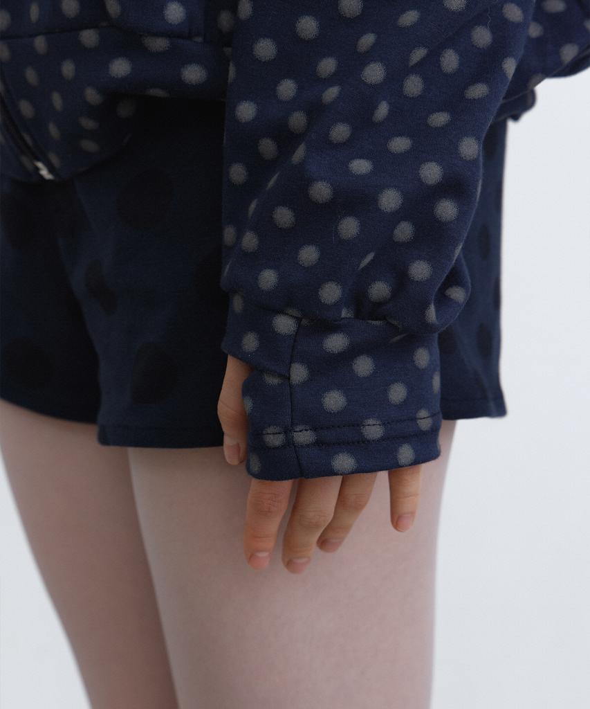 Parakeet Dot Drift Zip-Up Hoodie (Dark Navy)