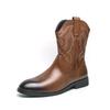 Europäische und amerikanische Western-Cowboystiefel trendige Herrenschuhe Werkzeugmode Retro-Reißverschluss Martin-Stiefel High-Top-Stiefel