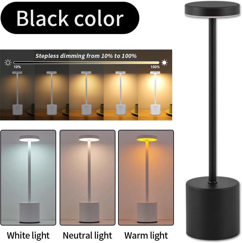 Touch Small Night Light Rechargeable Wireless LED Desk Light Adjustable Brightness Reading Table Lamp for Bedroom Home Decor