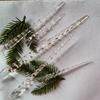 12/72pcs Christmas Ice Pendant Clear Clear Simulation Crystal Drops Acrylic Xmas Tree Ornaments Winter New Year Party Decoration