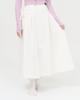 G Museum Ribbon Flare Long Skirt (White)