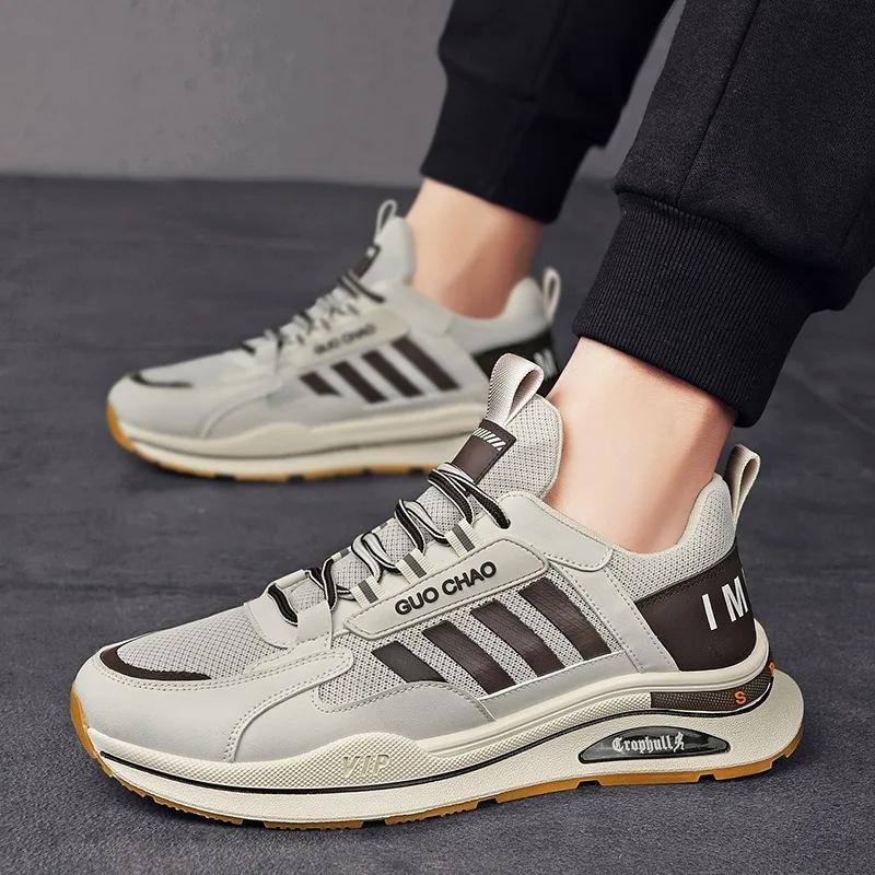 Men Autumn Fashion Casual Sneakers Platform Comfortable Running Shoes Luxury Designer Mesh LaceUp Vulcanize Shoe Tenis Masculino