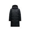 Comfortable Breathable Solid Color Zipper Hooded Mid-Length Down Jacket Women Outerwear Basic-Black 162518902-2