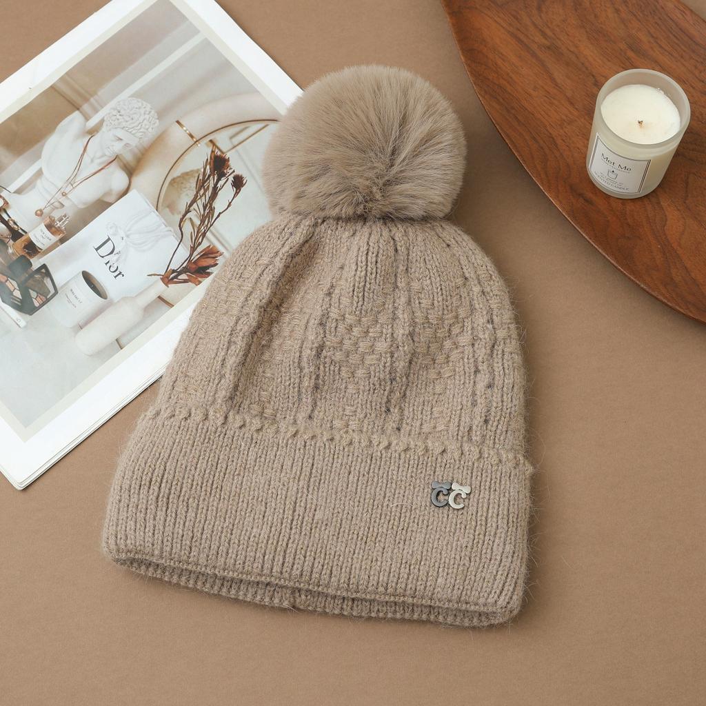 Hat Women's Winter Cycling Fleece Thickened Warm Wool Hat Ear Protector Knitted Hat