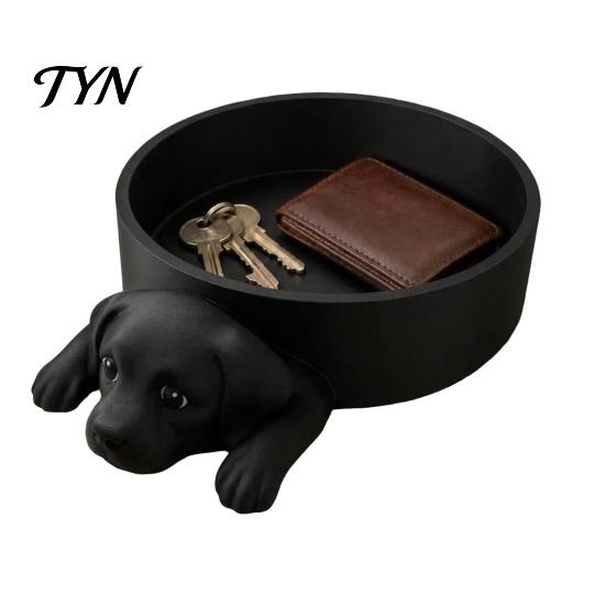Functional Art for Balcony 3D Printed Labrador Dog Storage Tray, Cute Puppy Key Holder Decor, Creative Home Decor Ornament Shaped Catchall Bowl