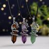 Chinese Crystal Dragon Hexagonal Pendant Fashion Accessory