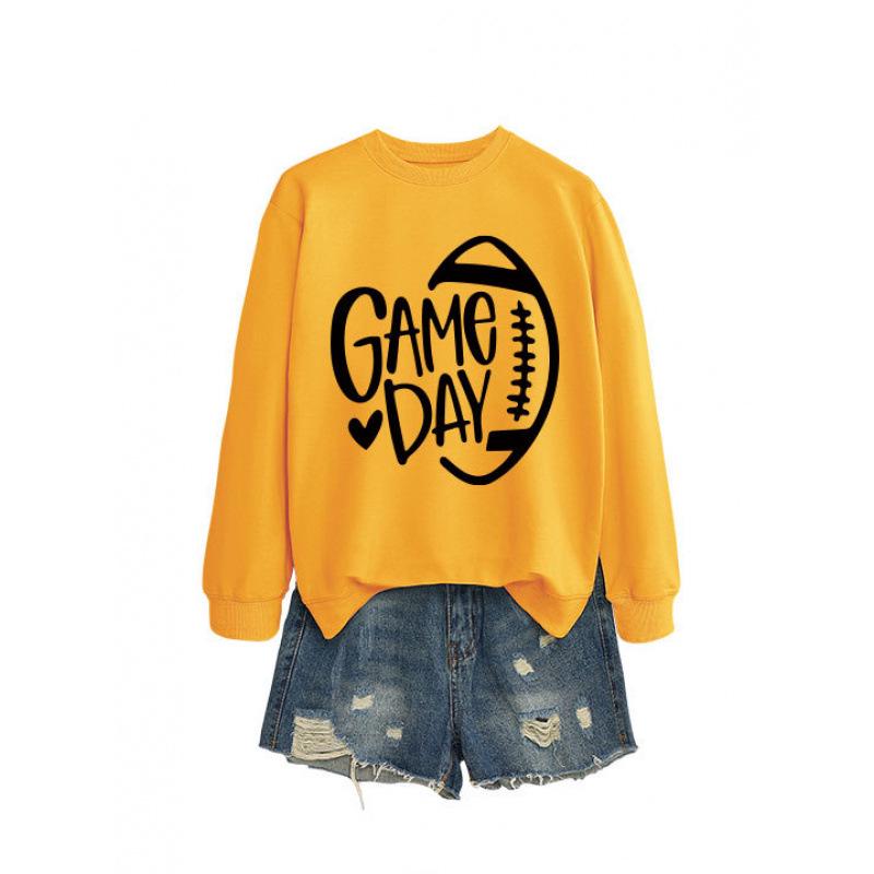 Women's Game Day Rugby Heart Long Sleeve Hoodie - Autumn/Winter Comfort