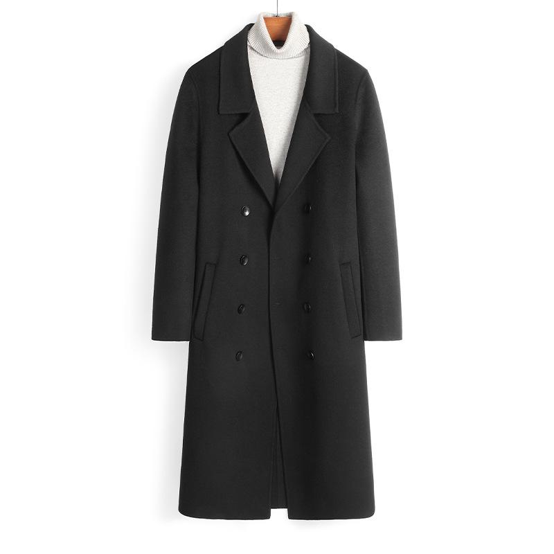 Double-sided 100% Wool Double-sided Woolen Coat Long High-end Nizi Coat Men's Over-the-knee Wool Coat