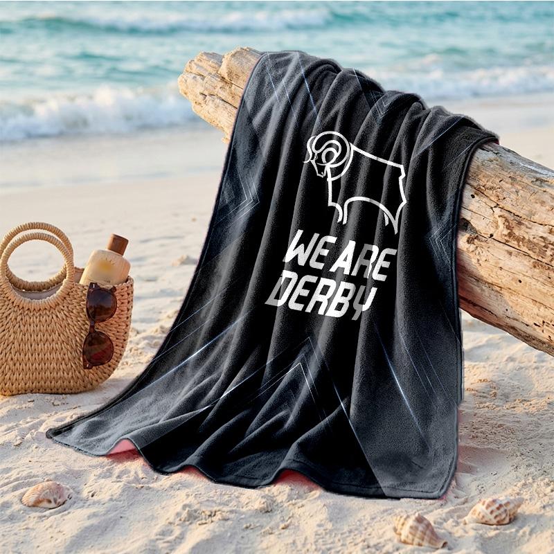 Toalla de Playa Suave de Secado Rápido con Temática del Derby County?Toalla Seca Para Vacaciones de Verano en la Playa Natación