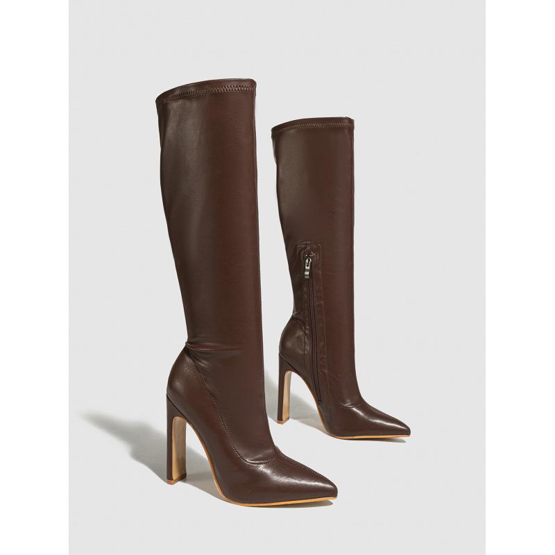 Winter New Fashion Knee-High Boots Women Pointed Toe Elegant Thin High Heel Casual Ladies Pumps Shoes Long Botas Mujer