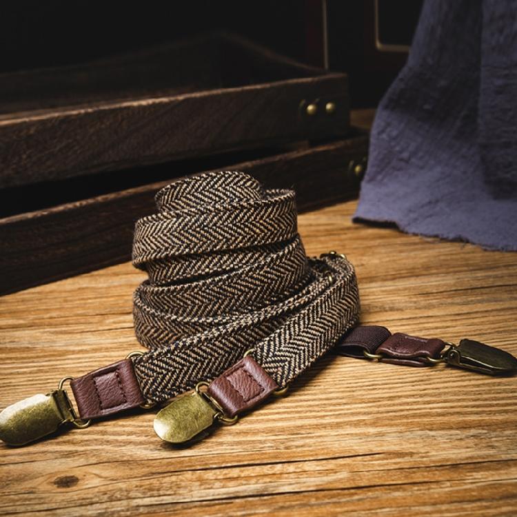 Durable Metal Clip Suspenders Jacquard Elastic Clip On Adjustable Length Men's Wardrobe Essential
