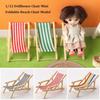 Multicolors Foldable Beach Chair Model Wooden Summer Vacation Beach Chair  For OB11 Doll