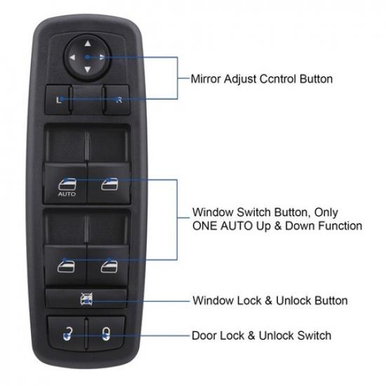 Master Window Control Switch For 17-19 Dodge Journey 68307001AA Button BlueLight