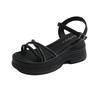 Platform sandals women's outer wear summer new rhinestone platform versatile with skirt beach shoes