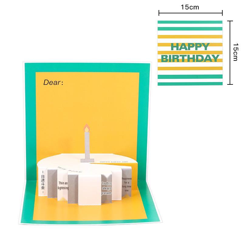 Cultural & Creative Birthday Pop-up Card - Party Blessing & Handmade Student Cake Gift