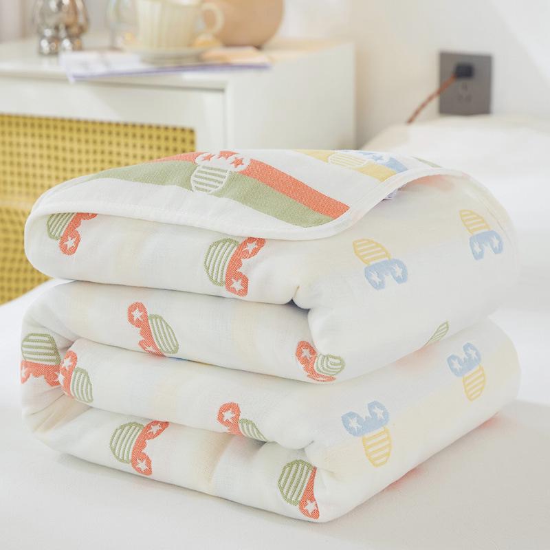 Soft Pure Cotton Gauze Quilt: Baby Swaddle, Stroller & Sofa Blanket