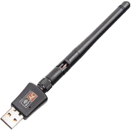 600Mbps Dual Band 2.4/5GHz Internet USB WiFi Adapter, Laptop Wireless Receiver Network Dongle with Antenna, Compatible with Windows