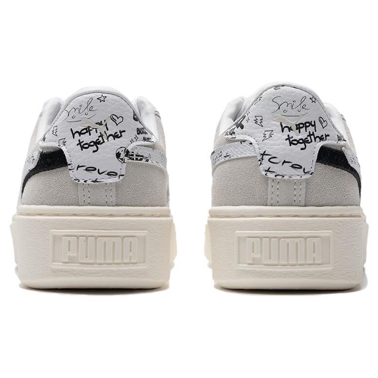 New PUMA Suede Platform Draw 'Grey White' Women's 395904-02