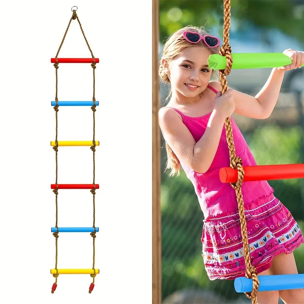 Kids' Climbing Rope Ladder Colorful Climbing Stones Indoor Outdoor Backyard Playground Children's Sensory Integration Training