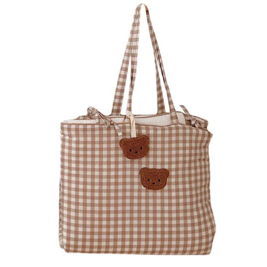 

Коврик для детской кровати 45 см x 45 см, более плотный складной хлопковый креативный клетчатый узор L