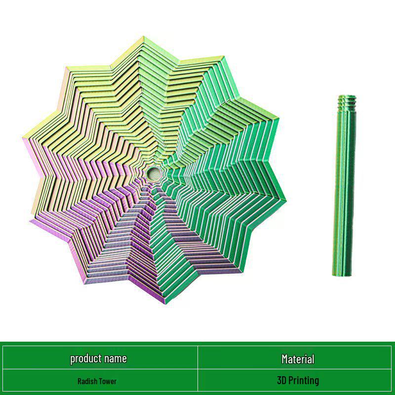 3D Carrot Tower Spiral Fidget Toy – Decompression Illusion Star