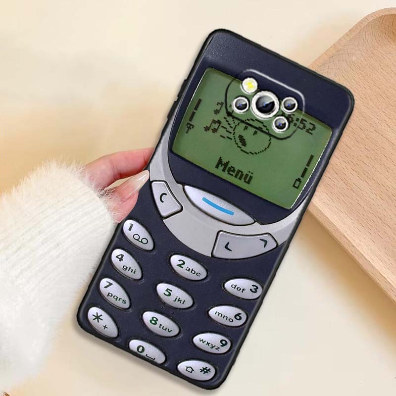 Luxury vintage phone pattern Phone Case For Xiaomi Mi Poco F3 F4 F5 F6 X3 X4 X5 X6 X7 M3 M4 M5 M6 M7 GT Pro 5G Black