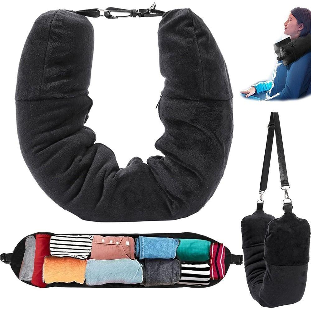 Adjustable Straps Portable Travel Bag Stuff With Clothes Stuffable Pillowcase  Train Travel