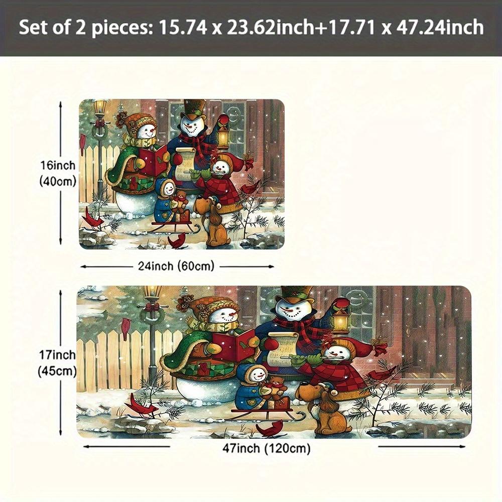 1 Stück Anti-Ermüdungs-Küchenteppiche Weihnachts-Winter-Druck Wasserdicht Rutschfest Dick Gepolsterte Küchenmatte Schwerlast Komfort Stehmatte für Küche